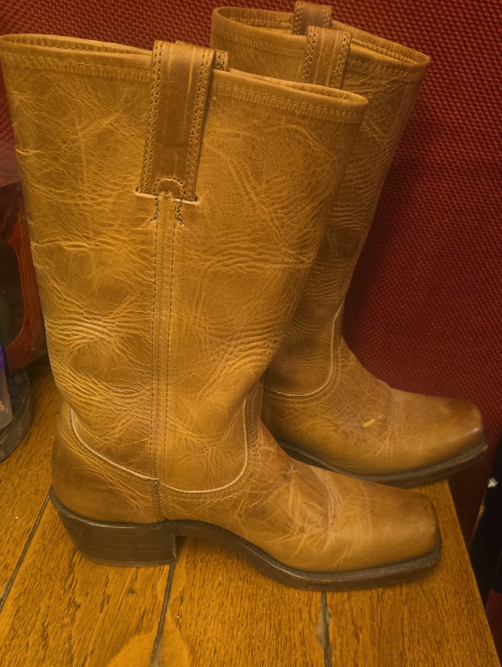 Frye Brown Leather Mid-Calf Heeled Boots